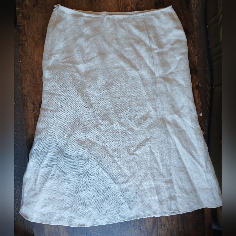 Talbots Linen Cream Skirt
